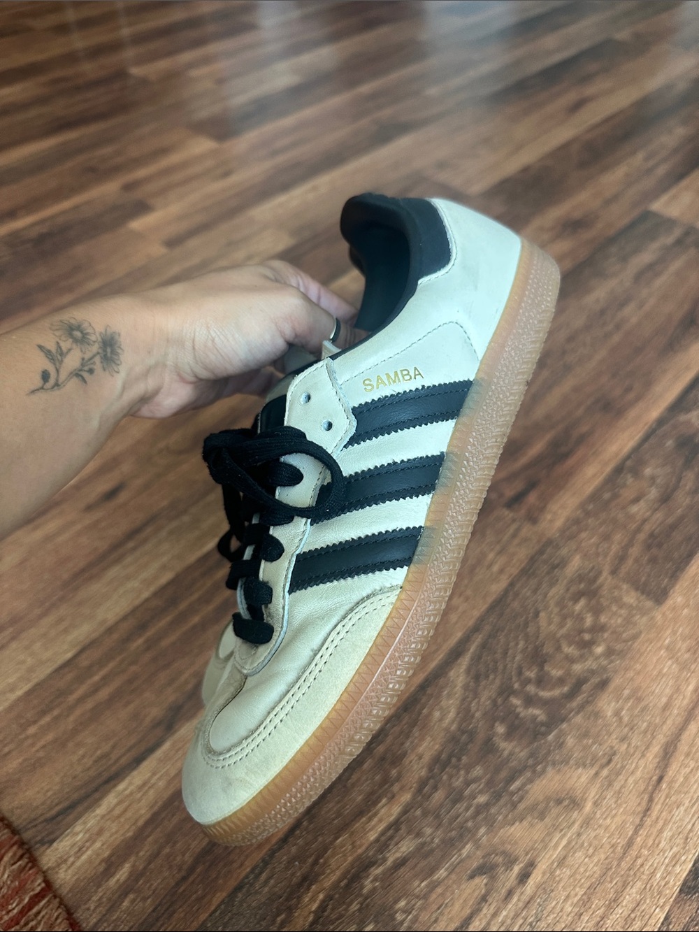 adidas Originals Samba OG "Cream White/Core Black/Sand Strata" - Picture 10 of 13